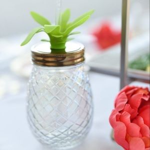 🍍✨ Iridescent Pineapple Mason Jar Tumbler